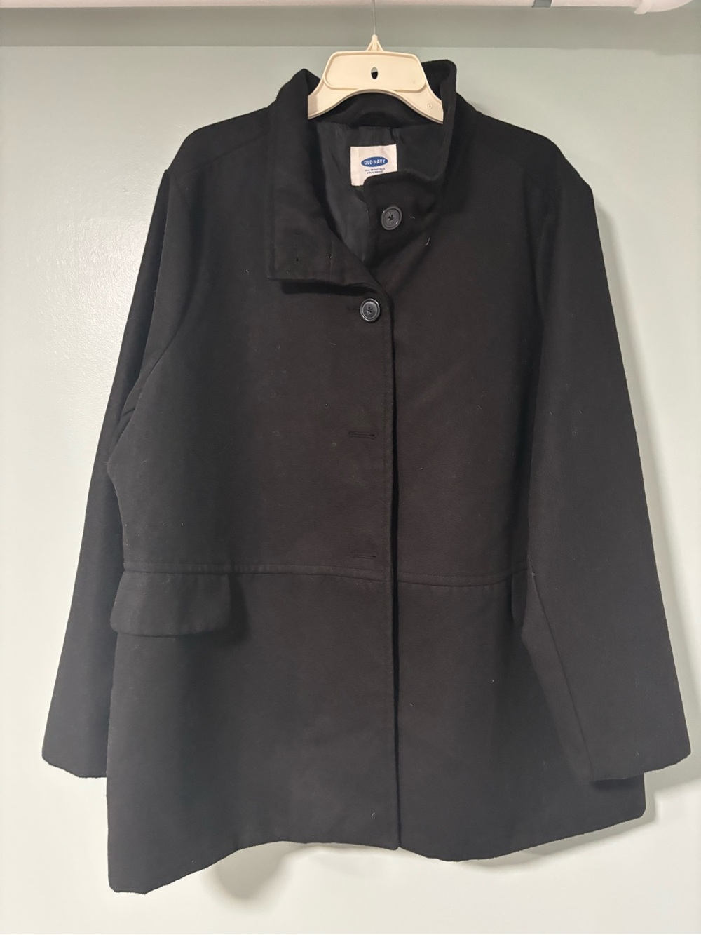 Old Navy Black Pea Coat with Stand Collar